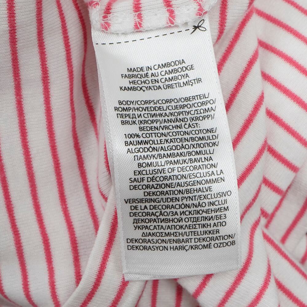 Polo Ralph Lauren Women's XS Pink White Striped T-Shirt Tee Pony Logo - Picture 7 of 7